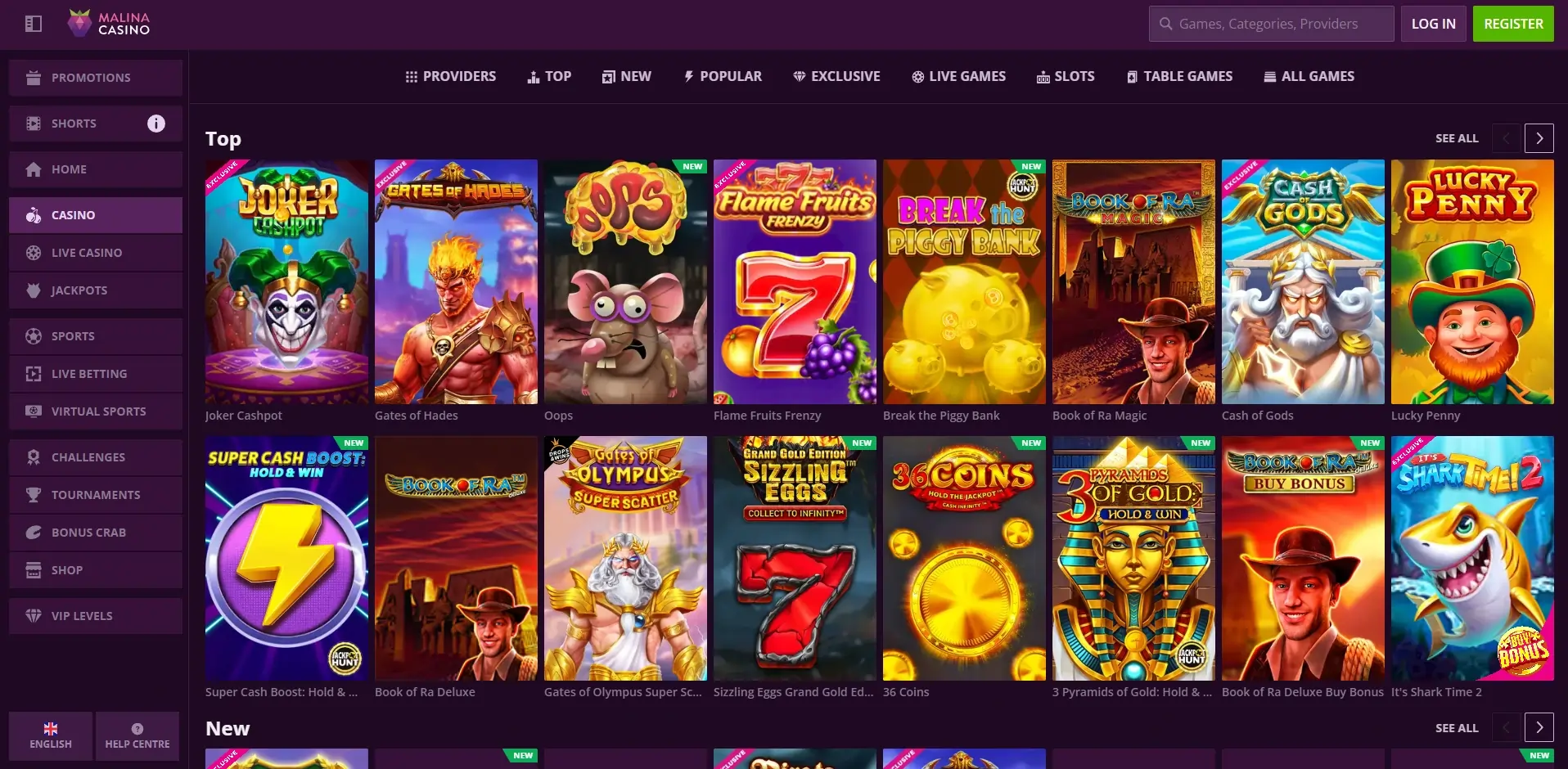 MalinaCasino – Screenshots (3/4)