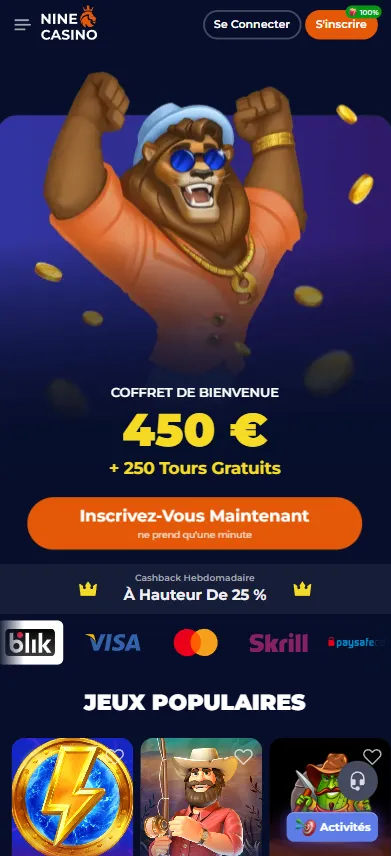 NineCasino – Captures d’écran (2/2)